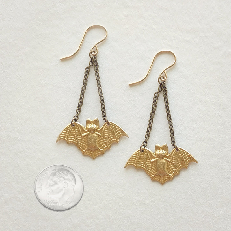 Hanging Bat Earrings