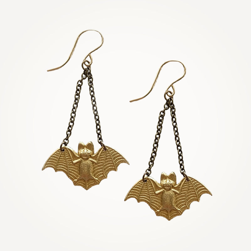 Hanging Bat Earrings