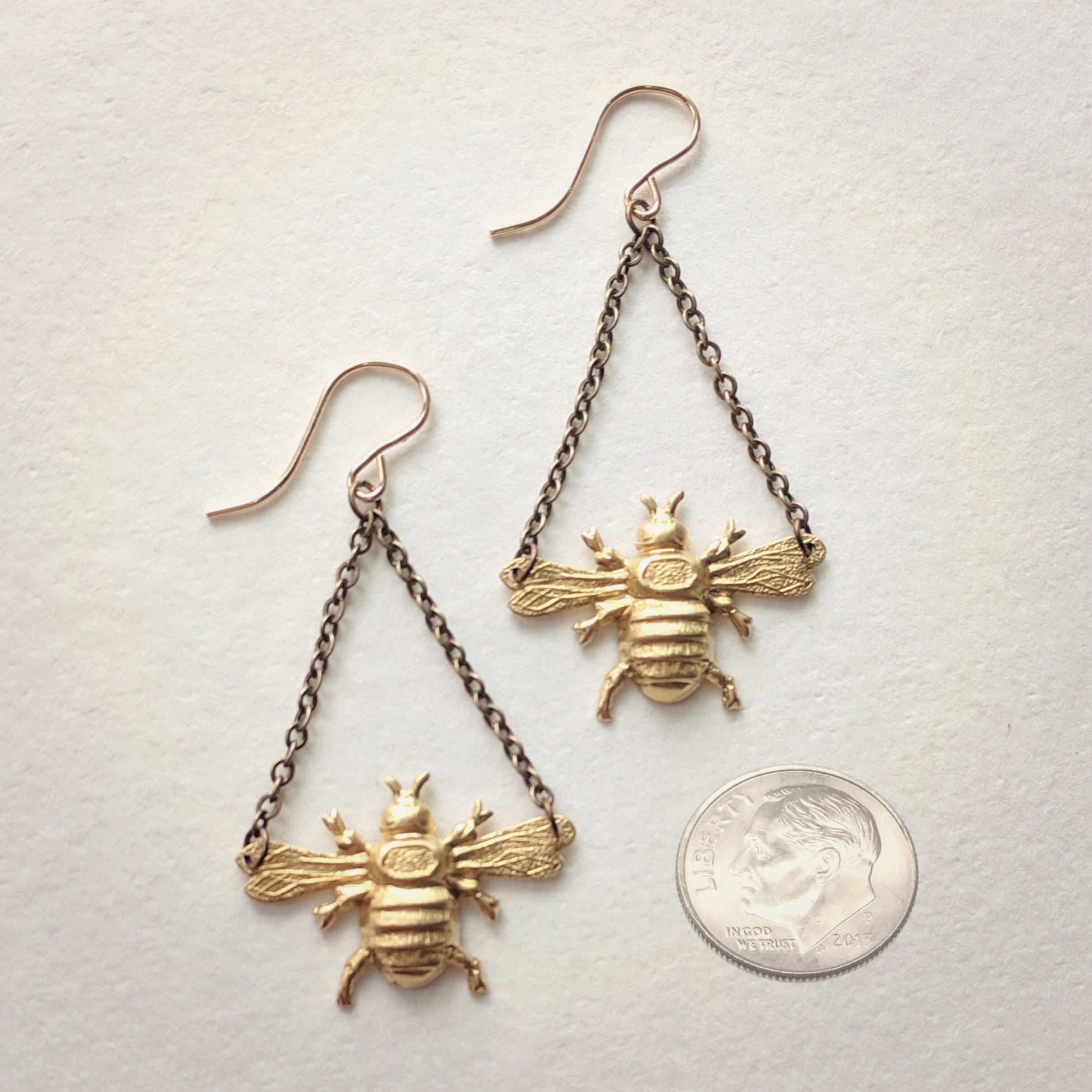 Hanging Bee Earrings