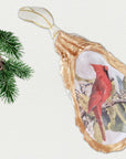 Red Cardinal Ornament • Oyster Shell