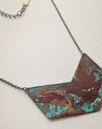 Patina Chevron Necklace Copper • Choice of Size