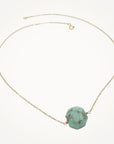 Gold + Delicate • Octagon Necklace in Green