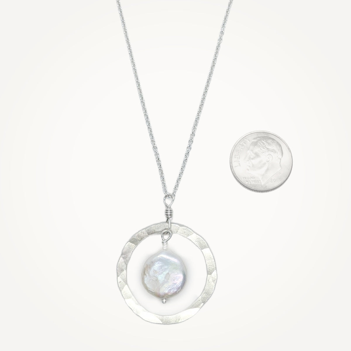 Organic Hoop Necklace • Coin Pearl