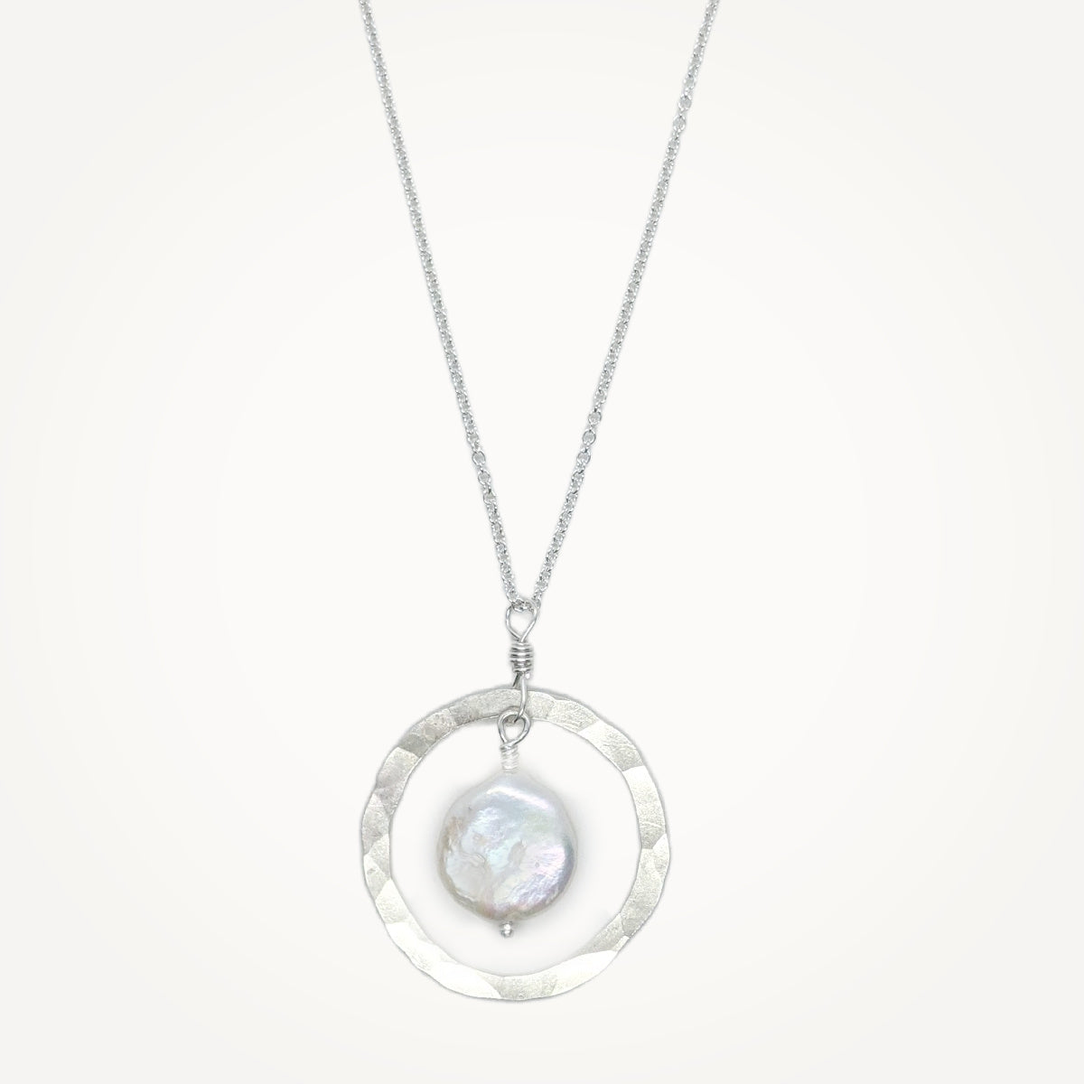 Organic Hoop Necklace • Coin Pearl