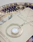 Organic Hoop Necklace • Coin Pearl