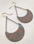 Copper Crescent Earrings