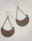Copper Crescent Earrings