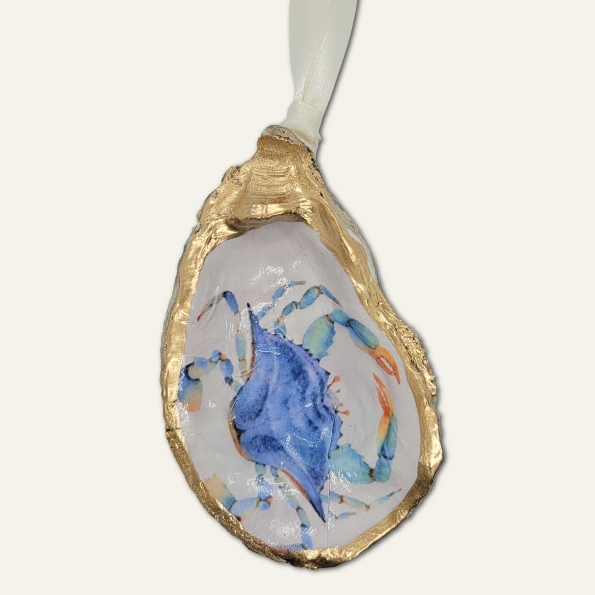 Blue Crab Ornament • Oyster Shell