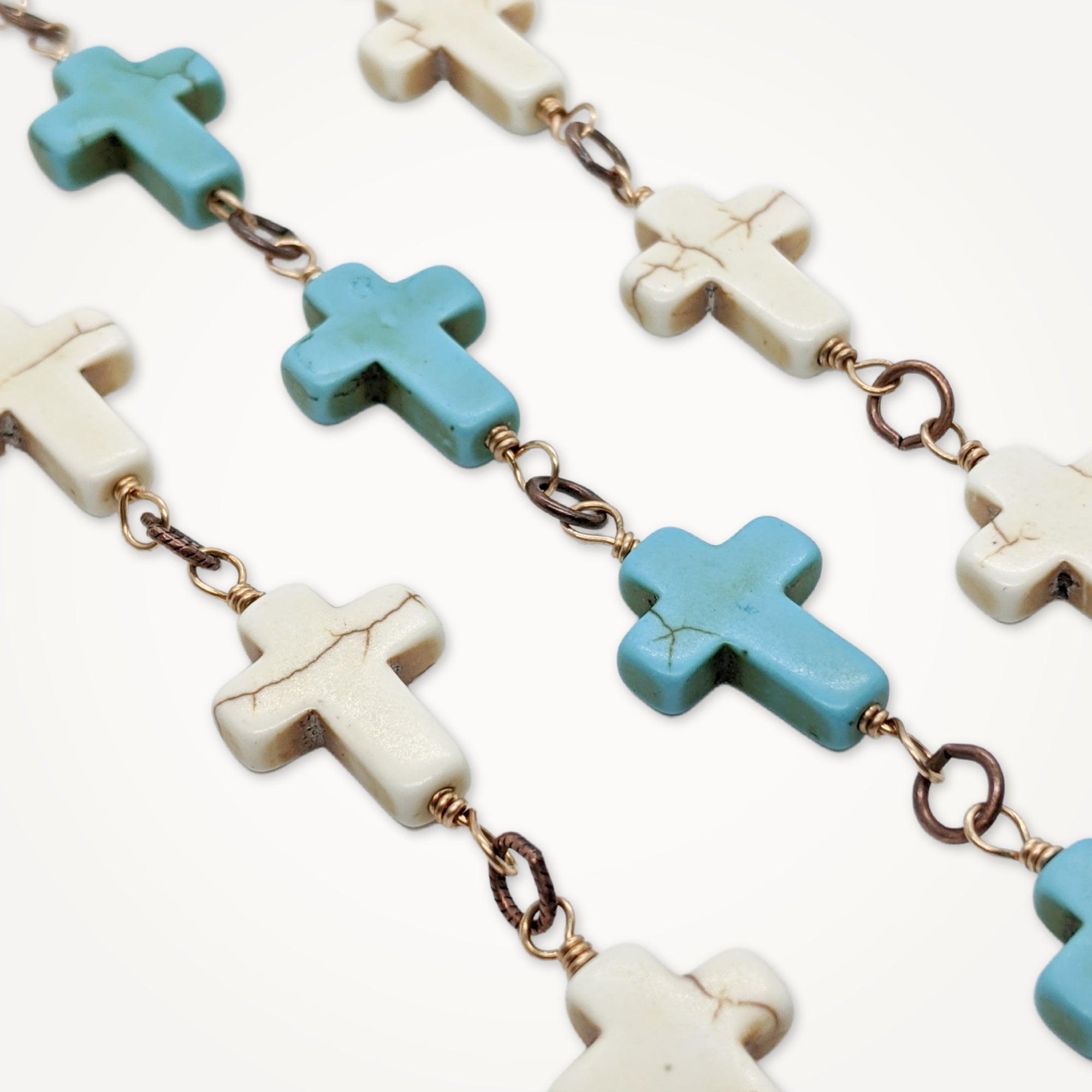 Traditional Cross Bracelet Turquose or White