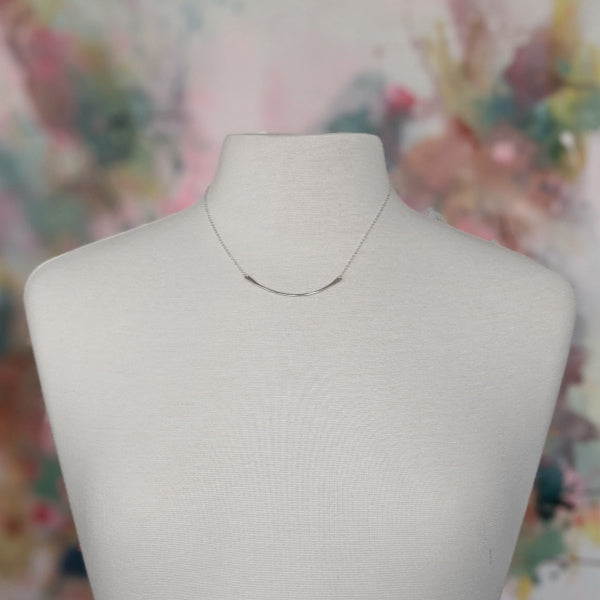 Curved Bar Necklace in Silver or Gold | Beatrixbell
