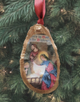 Nativity Christmas Tree Oyster Shell Ornament • Version 1