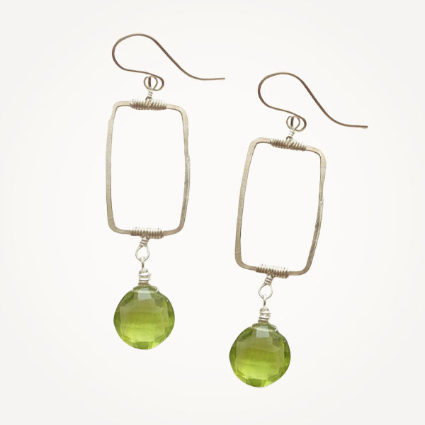 Vertical Frame Earrings • Spring Green