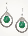 Organic Teardrop Earrings • Green Turquoise