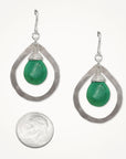 Organic Teardrop Earrings • Green Turquoise