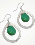 Organic Teardrop Earrings • Green Turquoise