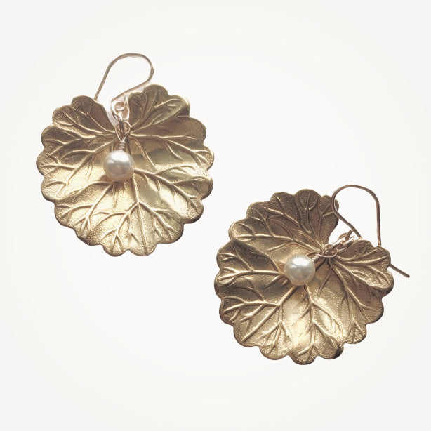 Water Lily Earrings • Pearl