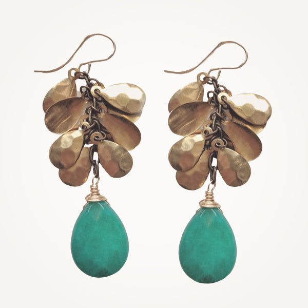 Petal Earrings • Emerald Jade