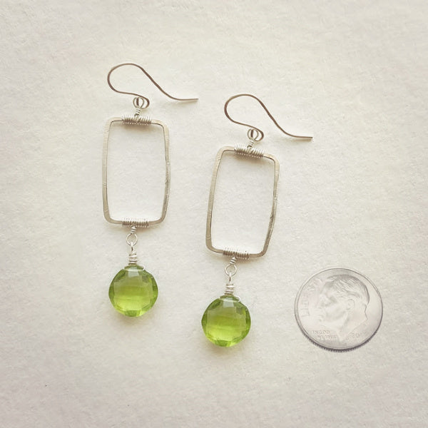 Vertical Frame Earrings • Spring Green