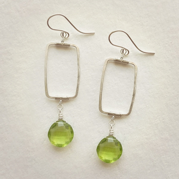 Vertical Frame Earrings • Spring Green