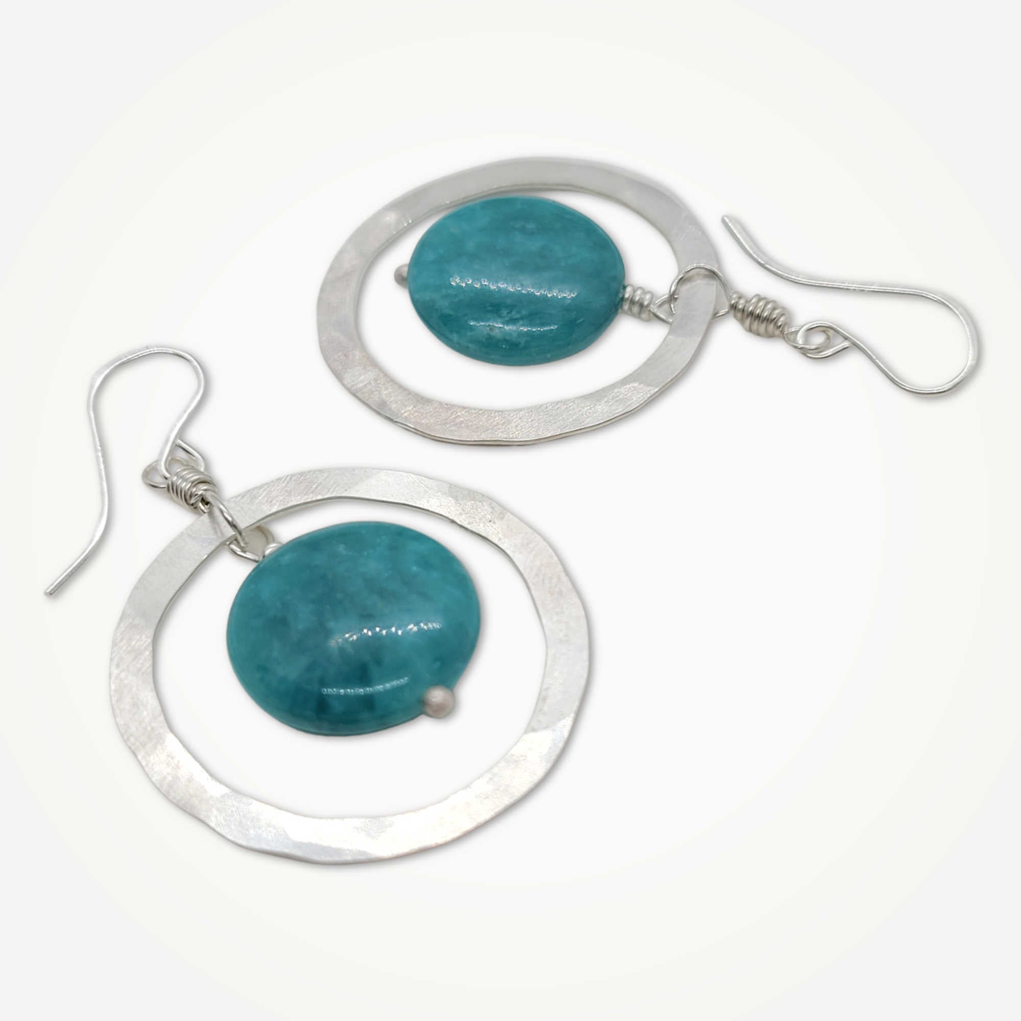 Organic Hoop Earrings • Russian Amazonite