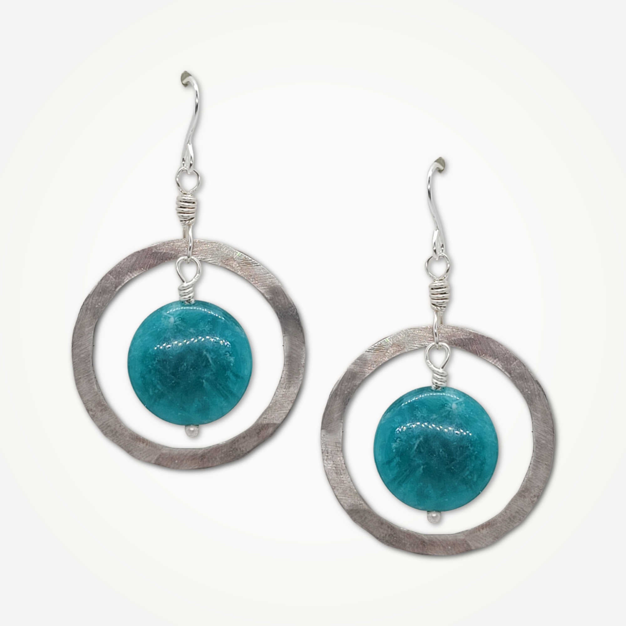 Organic Hoop Earrings • Russian Amazonite