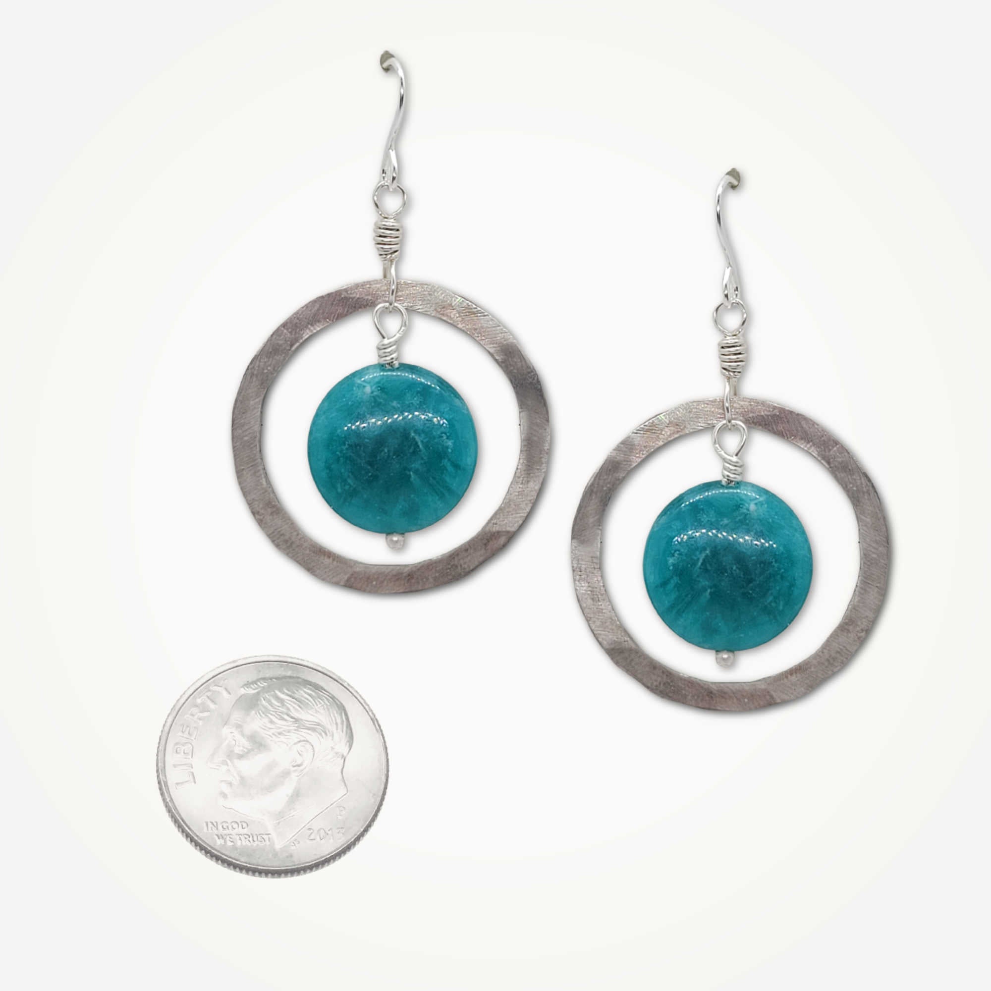 Organic Hoop Earrings • Russian Amazonite