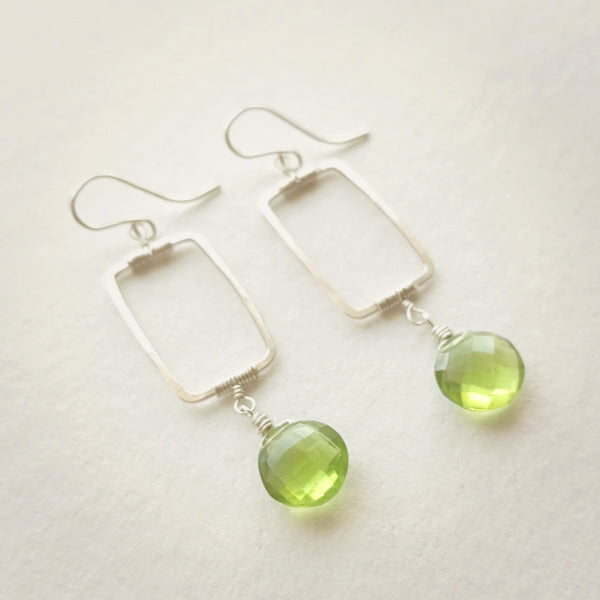 Vertical Frame Earrings • Spring Green