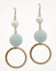 Estelle Earrings • Amazonite Gemstone Freshwater Pearl