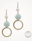 Estelle Earrings • Amazonite Gemstone Freshwater Pearl