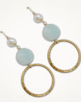 Estelle Earrings • Amazonite Gemstone Freshwater Pearl