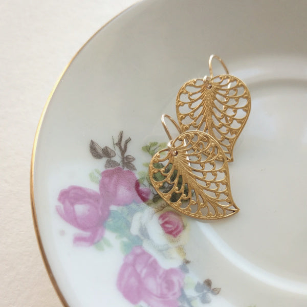 Filigree Leaf Earrings