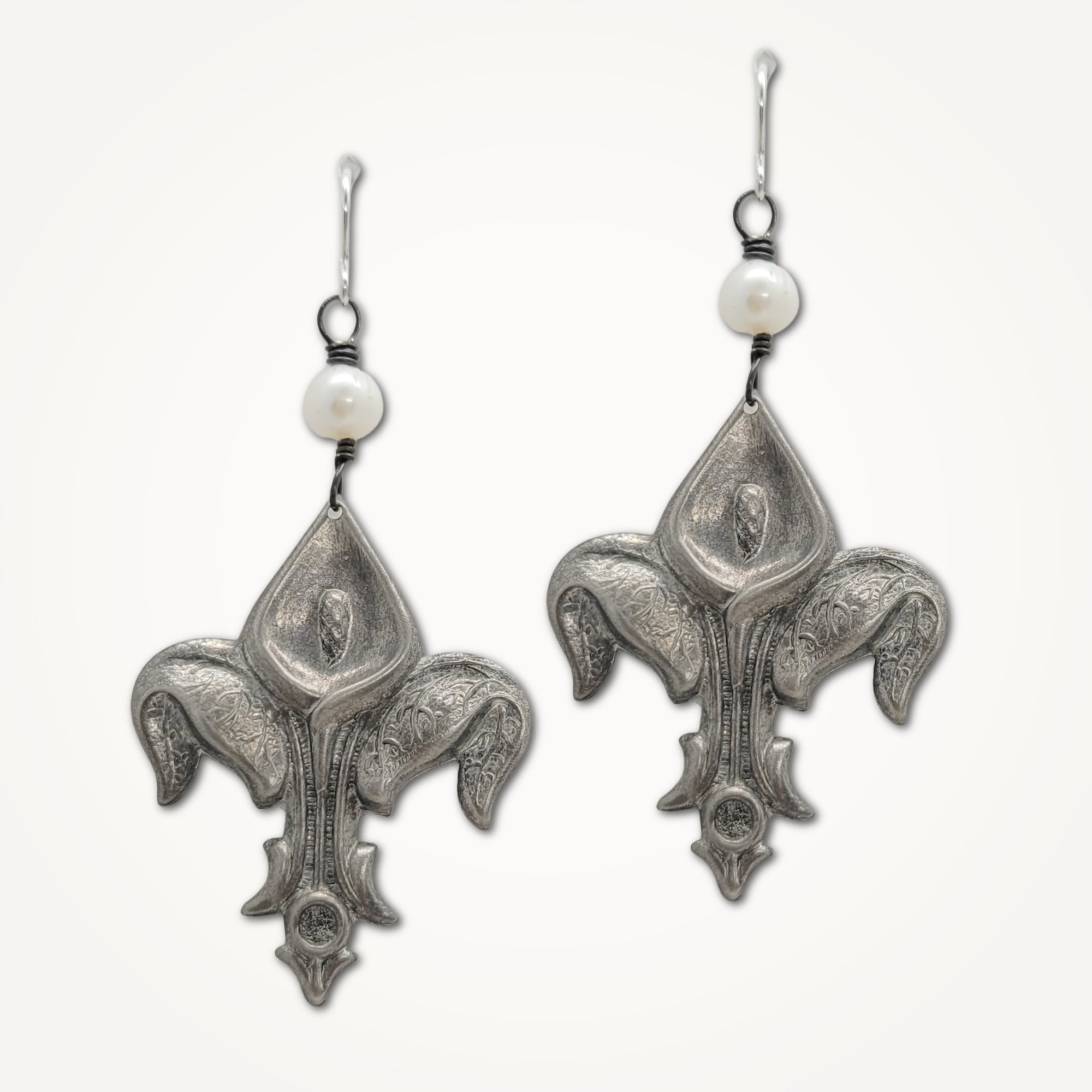 Calla Lily Fleur de Lis Earrings