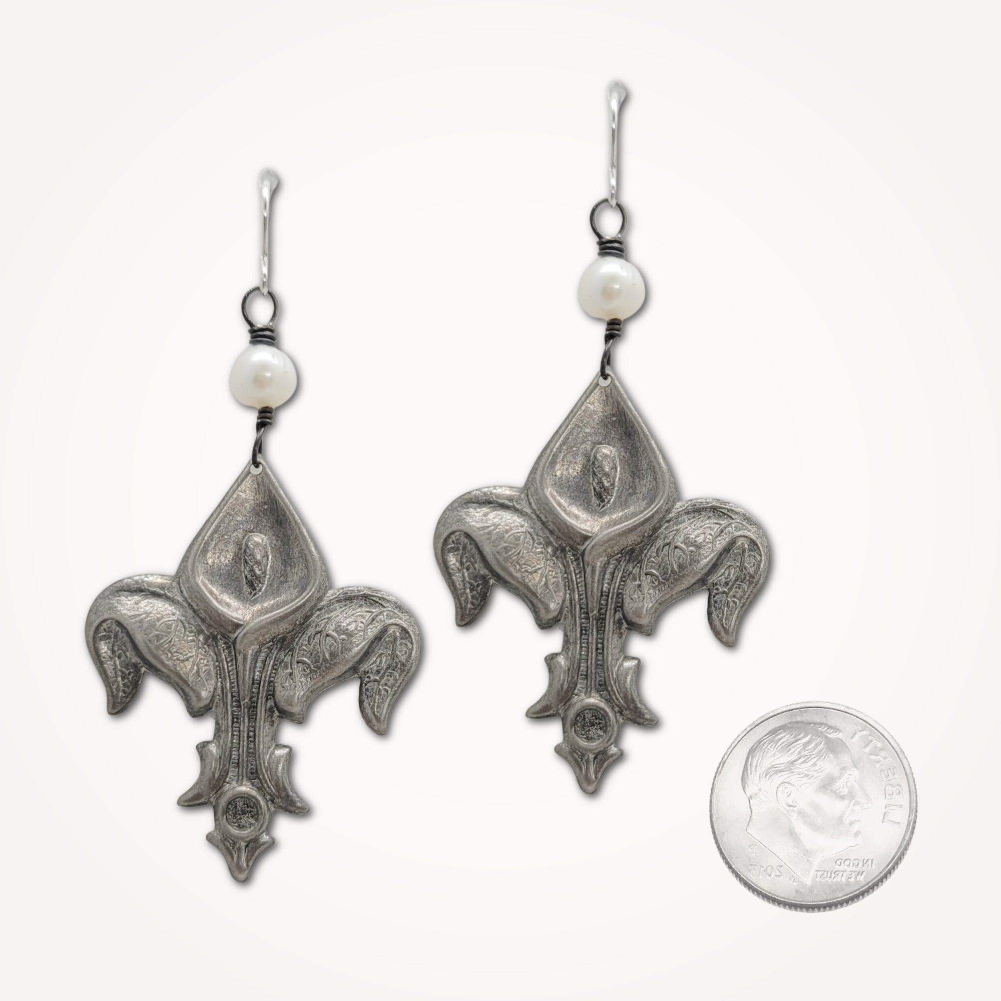 Calla Lily Fleur de Lis Earrings