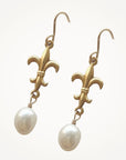 Fleur de Lis Earrings • Freshwater Pearl