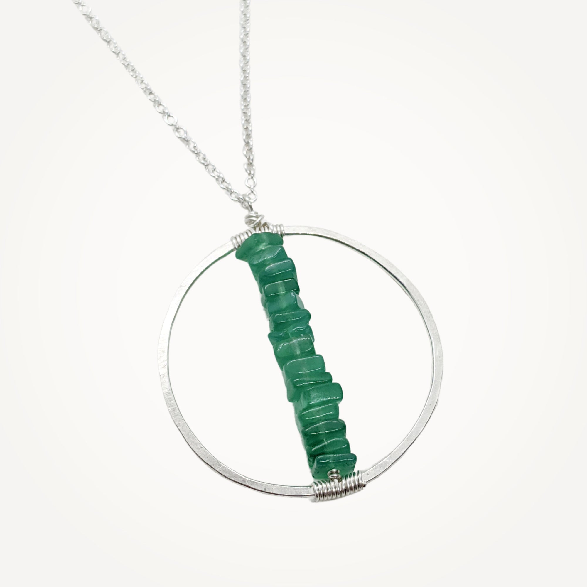 Hoop Necklace • Chakra Green Onyx