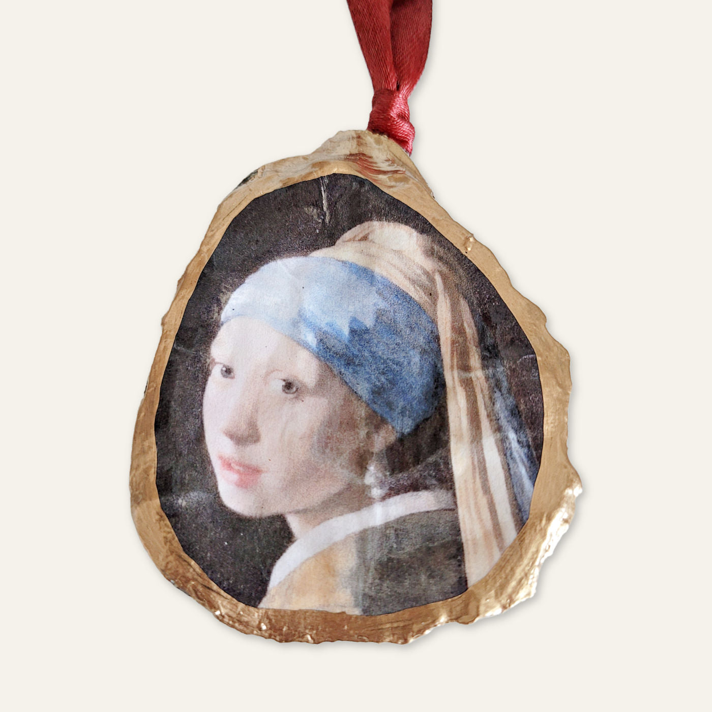 Girl with a Pearl Earring Ornament • Oyster Shell