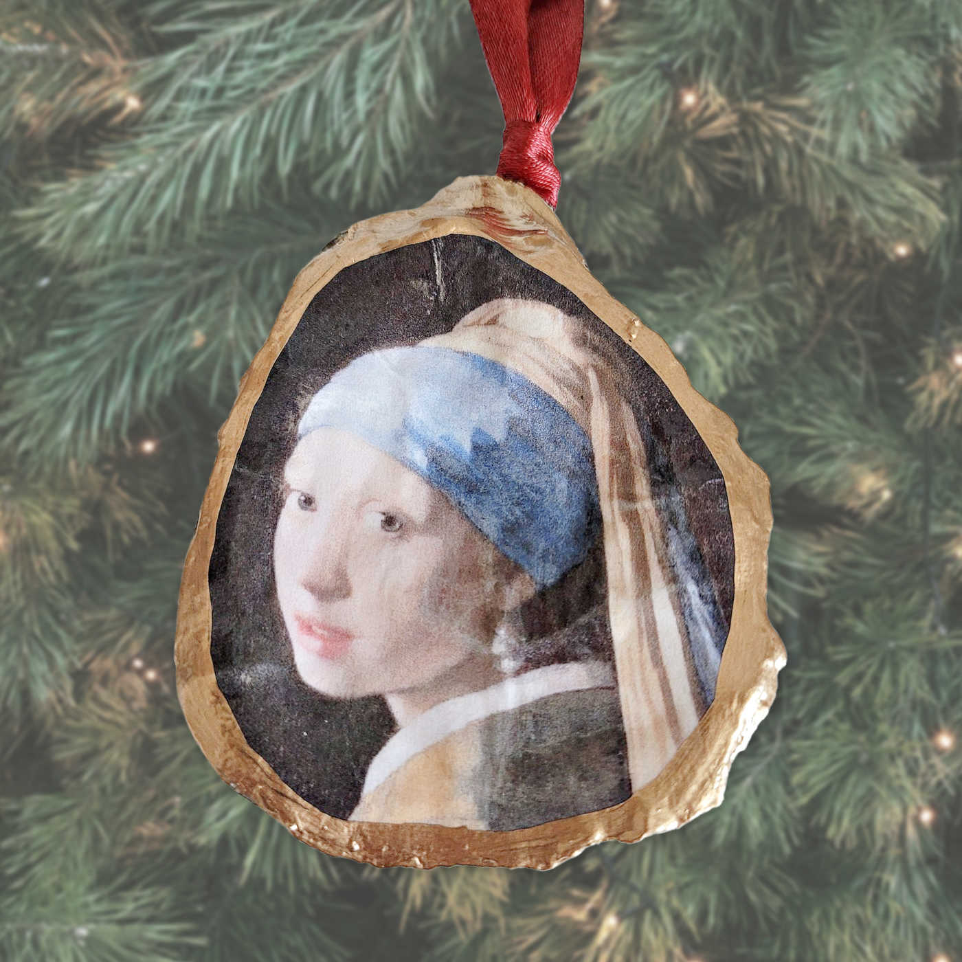 Girl with a Pearl Earring Ornament • Oyster Shell