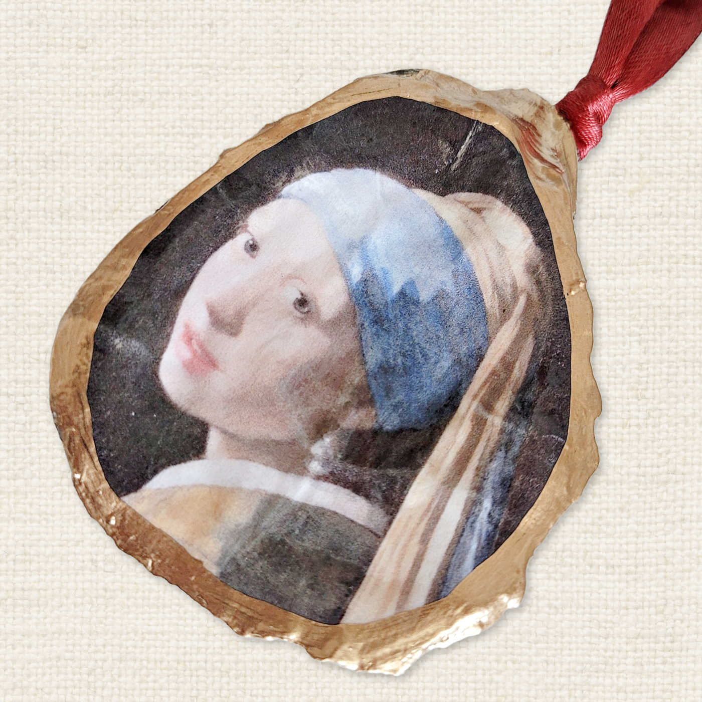 Girl with a Pearl Earring Ornament • Oyster Shell