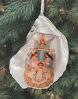 Angels and Manger Ornament • Oyster Shell