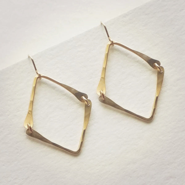 Hinged V Earrings • Silver or Gold