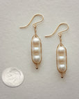Gold Peapod Earrings • Three Peas