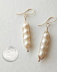 Gold Peapod Earrings • Four Peas