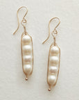 Gold Peapod Earrings • Four Peas