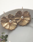 Water Lily Earrings • Pearl