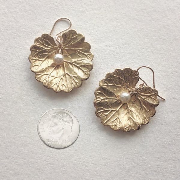 Water Lily Earrings • Pearl