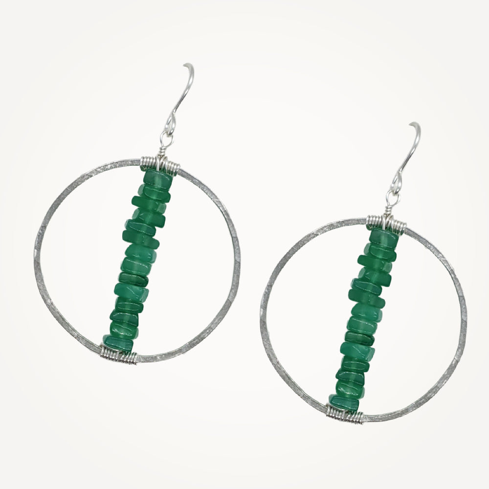 Hoop Earrings • Chakra Green Onyx