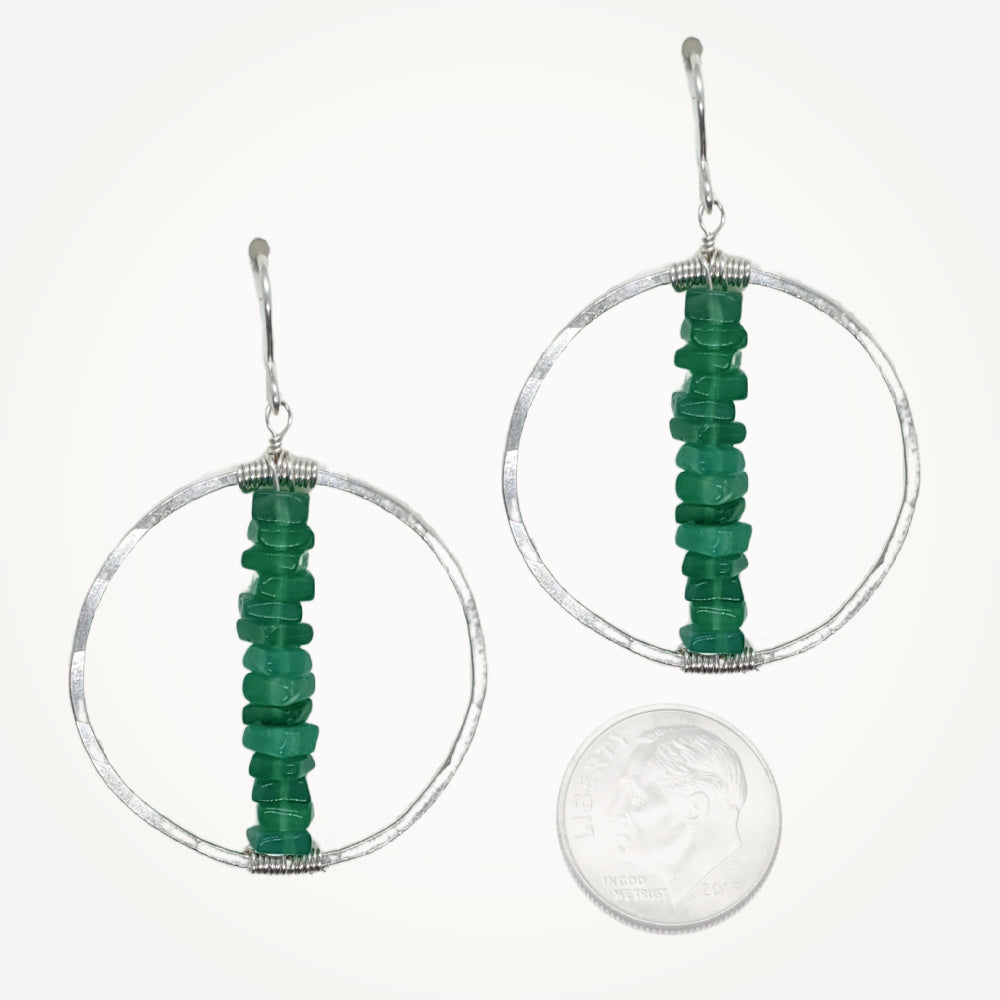 Hoop Earrings • Chakra Green Onyx