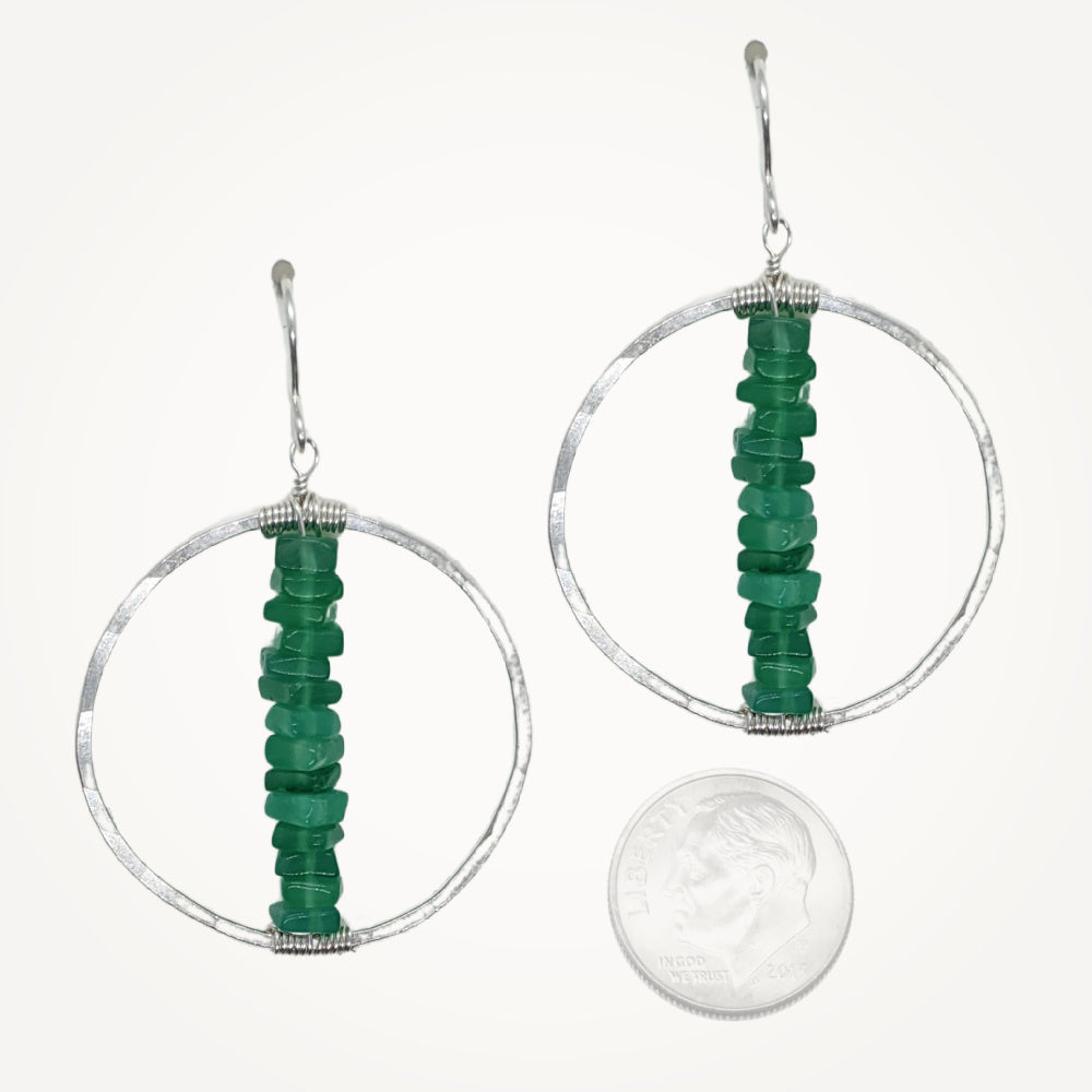 Hoop Earrings • Chakra Green Onyx