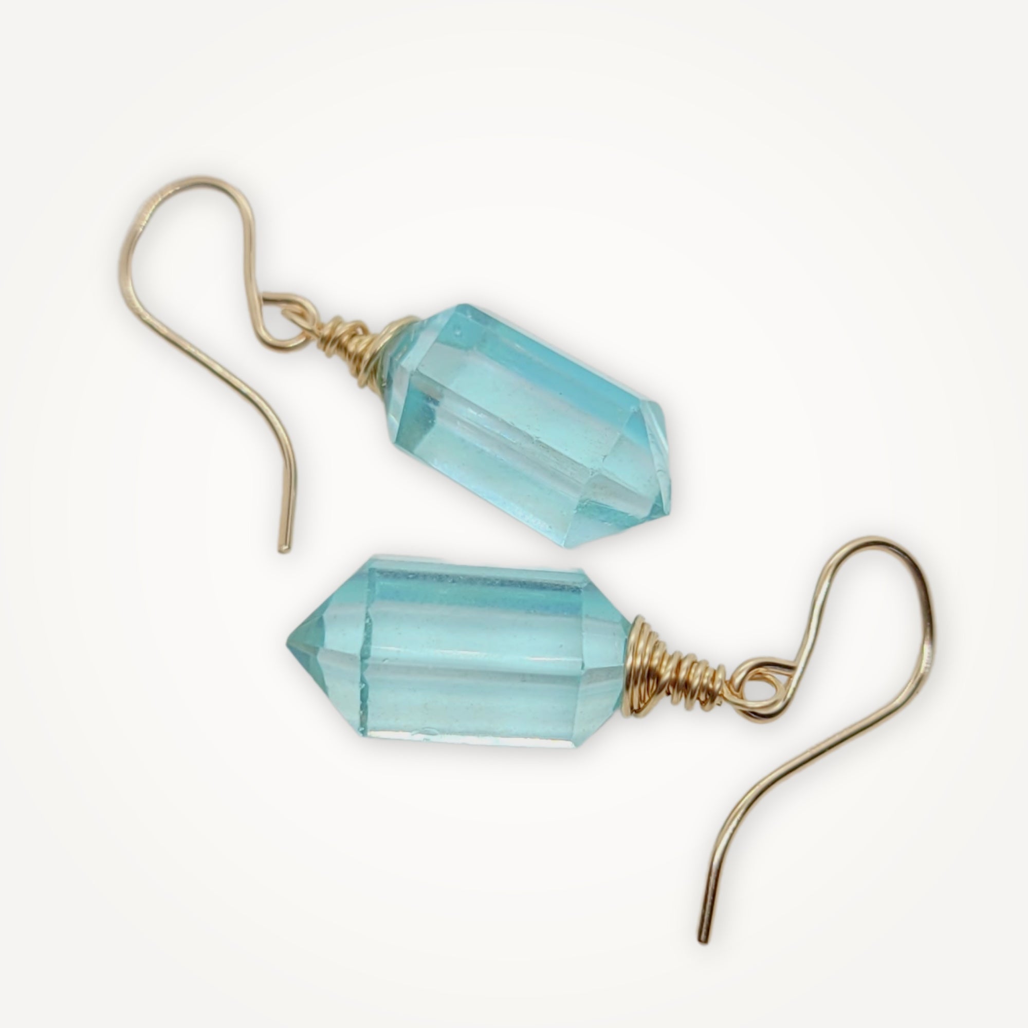 Hexa Crystal Earrings • Choice of Gemstone