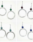 Organic Hoop Earrings • Choice of Star Cut Stone